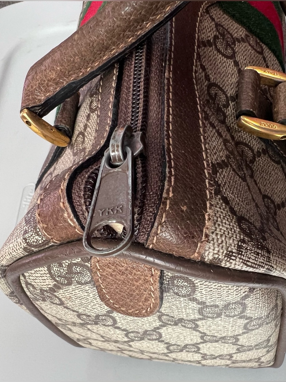 GUCCI vintage satchel doctor bag Monogram GG print purse authentic 1977-1980 - Picture 8 of 16